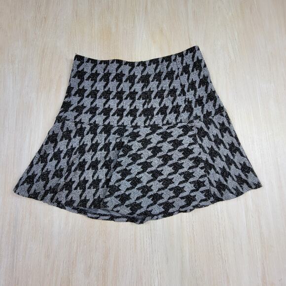 Theory Gray & Black Gida Houndstooth Check MIni Skirt Size 8 - Picture 1 of 10